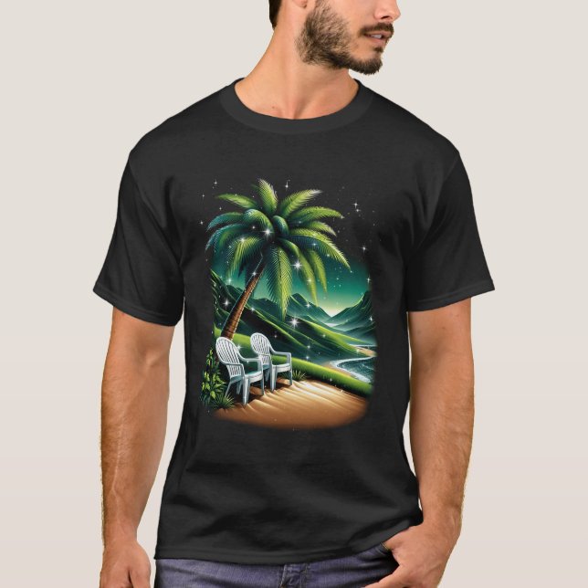 Camiseta Más Fotos Porto Rico Serene Beach View Palm Tree (Frente)