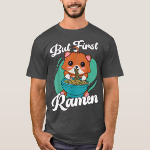 Camiseta Mas o primeiro Ramen Lover Cat Japonês Anime Kawai