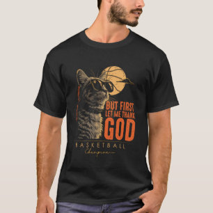 Camiseta Mas primeiro deixe-me agradecer a Deus Gato engraç