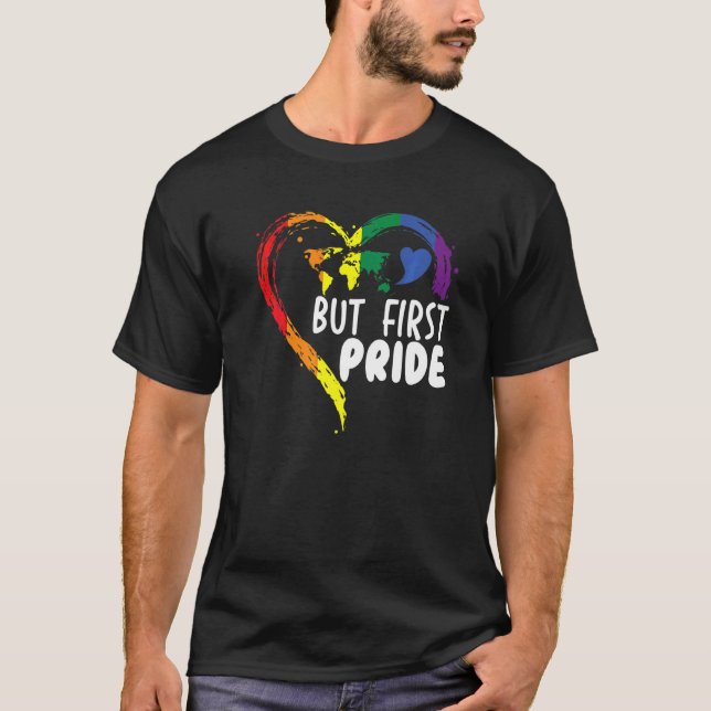 Camiseta Mas Primeiro Mês do Orgulho Rainbow Igualdade Lgbt (Frente)
