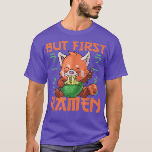 Camiseta Mas primeiro Ramen Cute Red Panda come Ramen Noodl