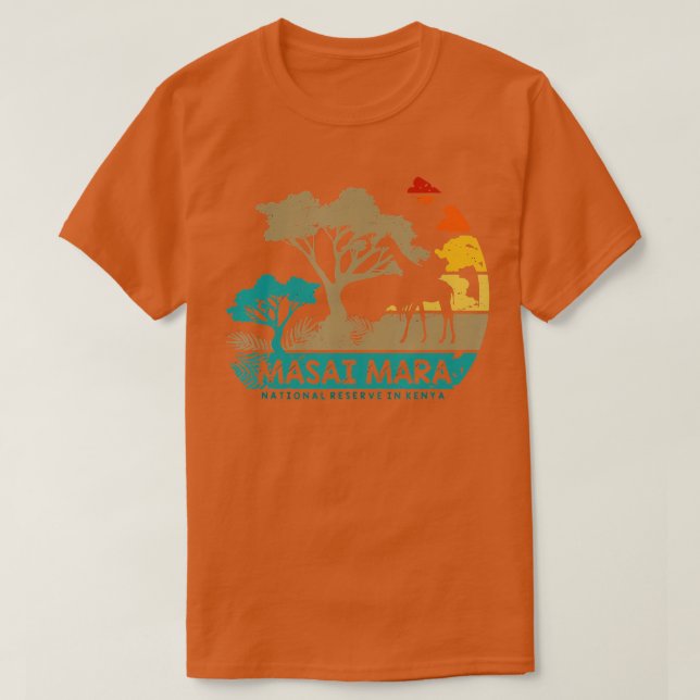 Camiseta Masai Mara Safari Reserva Nacional Quênia Serenget (Frente do Design)