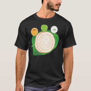 Camiseta Masala Dosa Idli Churtney Sobre Banana Leaf Indian