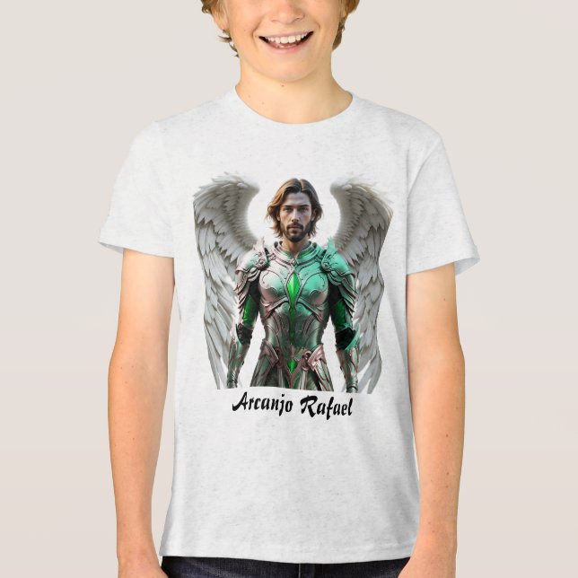Camiseta Masc Juvenil Básica Arcanjo Rafael (Frente)