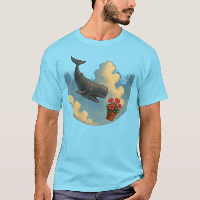 Camiseta Masc. Whale And Bowl Of Petunias - Front (Frente)