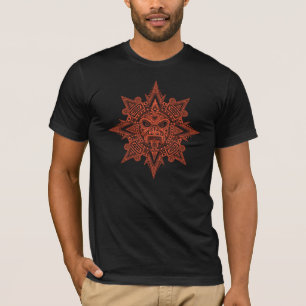 Camiseta Máscara asteca de Sun (obscuridade - vermelho)