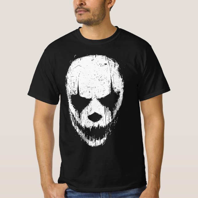 Camiseta Máscara Crânio Pingando da Sombra (Frente)