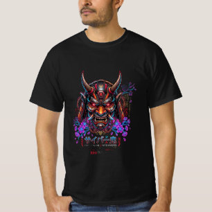 Camiseta Máscara Cyber Oni Elegância Atemporal