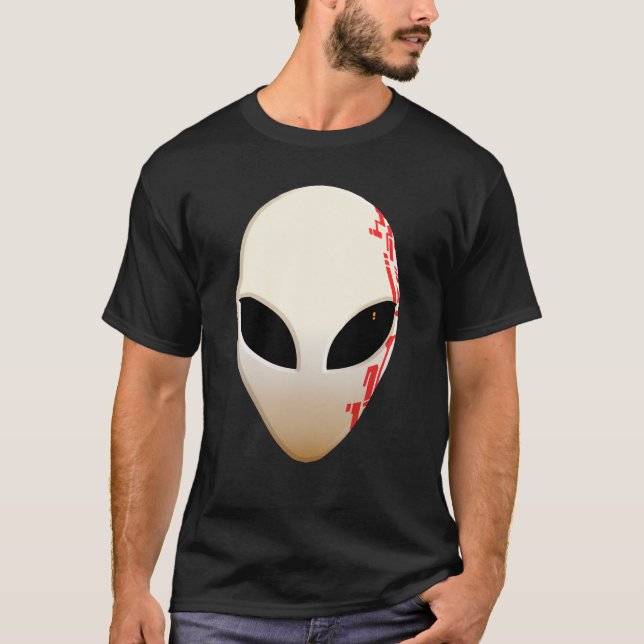 Camiseta Máscara de alienígena com marcações futurísticas (Frente)