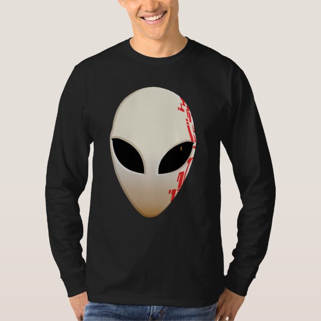 Camiseta Máscara de alienígena com marcações futurísticas (Frente)