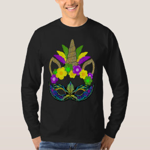 Camiseta Máscara de Bobo Unicórnio Fofa Fantasia de Carnava