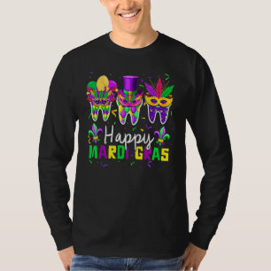 Camiseta Máscara de Bufão Dental Higiene Feliz Mardi Gras
