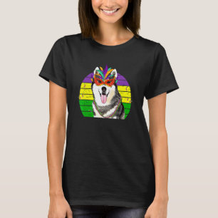Camiseta Máscara de Cachorro de Festa de Carnaval Husky Sib