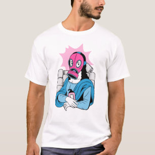Camiseta máscara de cara de espada mona lisa engraçada