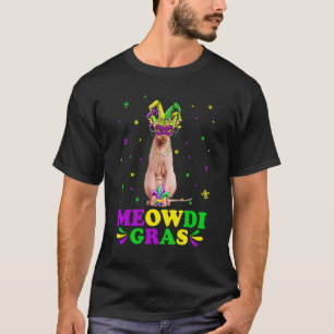 Camiseta Máscara de Carnaval de Gato Sphynx Meowdi Gras Mar