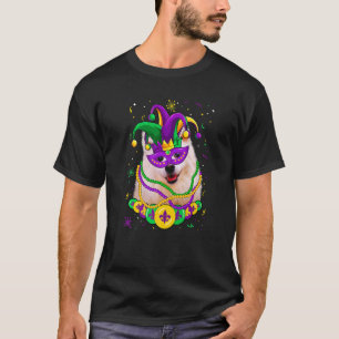 Camiseta Máscara de Carnaval do Cachorro Esquimó Americano