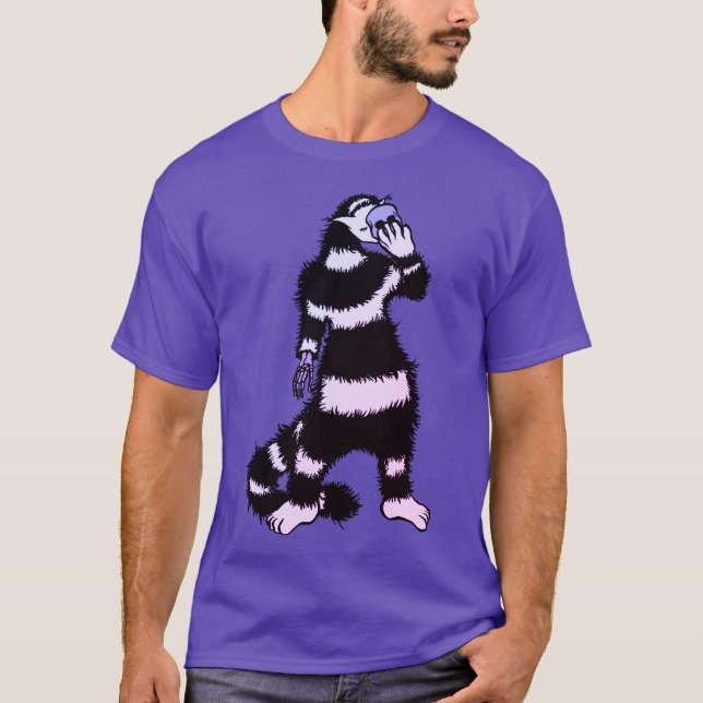 Camiseta Máscara de crânio de gato esquisito (Frente)