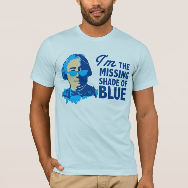 Camiseta Máscara de David Hume do t-shirt azul (Frente)