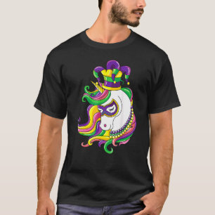Camiseta Máscara de Fantasia Arlequim Unicórnio Arco-íris C