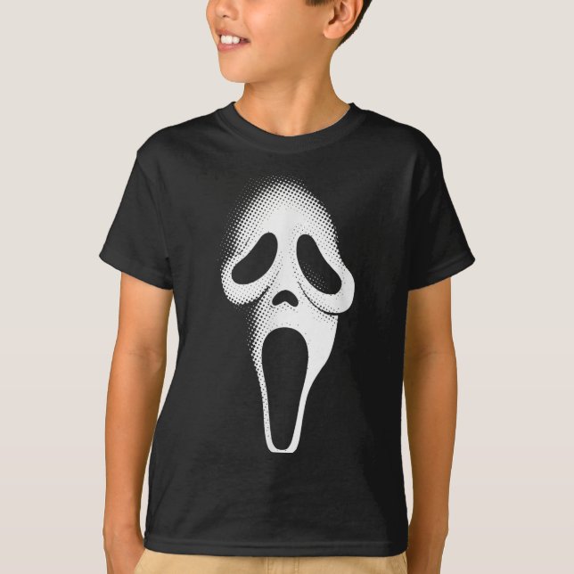 Camiseta Máscara de festa de terror de rosto de fantasma as (Frente)