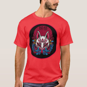 Camiseta Máscara de Fox Kitsune Japonesa