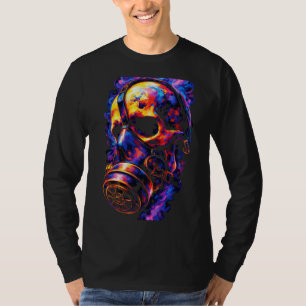 Camiseta Máscara de Gás Caveira Psicodélica Vórtice de Cham
