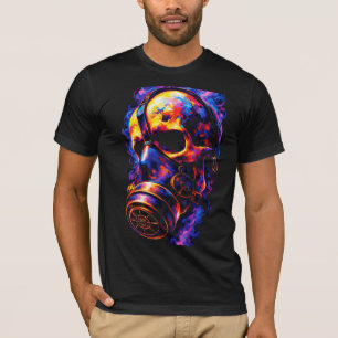 Camiseta Máscara de Gás Caveira Psicodélica Vórtice de Cham