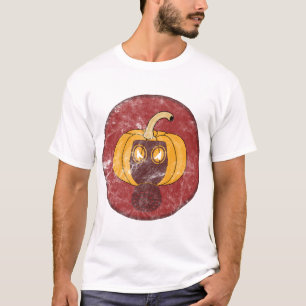 Camiseta Máscara de gás de abóbora desenho de Halloween