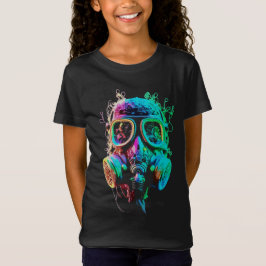 Camiseta Máscara de Gás Neon: Arte Vibrante Caos