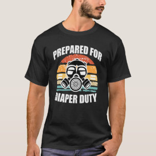 Camiseta Máscara de Gás Preparada Para Tarefa de Fralda