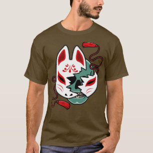 Camiseta Máscara de gatinho japonesa com crânio3