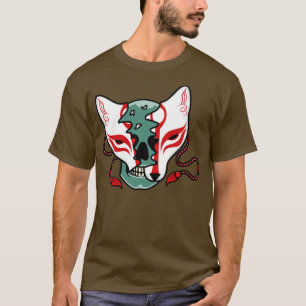 Camiseta Máscara de gatinho japonesa com crânio5