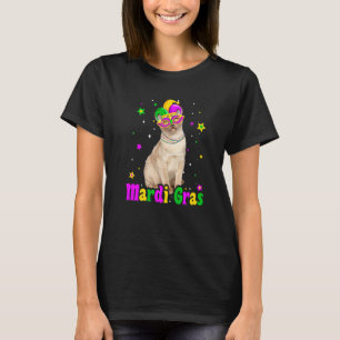 Camiseta Máscara de Gato Birmanês Carnavais de Mardi Gras A