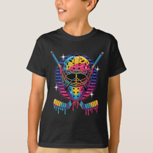Camiseta Máscara de Goleiro de Hóquei Pintura Pingando Vapo