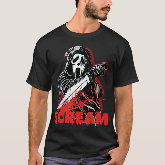 Camiseta Máscara de Gritar Ghostface Clássica (Frente)