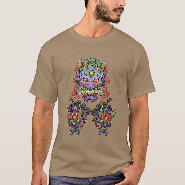 Camiseta Máscara de Hannya e de Oni (Frente)