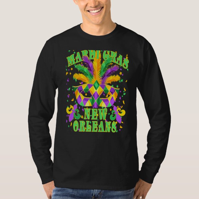 Camiseta Máscara de Lembrança do Mardi Gras de Nova Orleans (Frente)