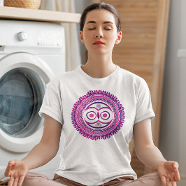 Camiseta Máscara de Mandala Tribal Roxa Gráfica