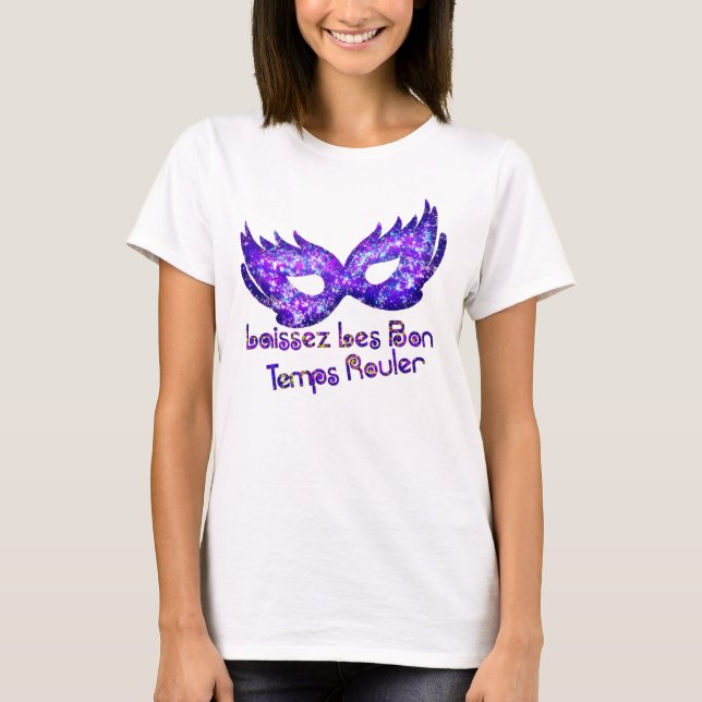 Camiseta Máscara de mascarada Purple Glittery (Frente)