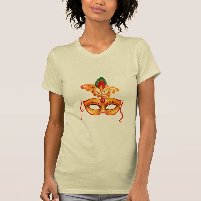 Camiseta Máscara de mascarada púrpura mardi gras (Frente)