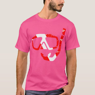 Camiseta Máscara de Mergulho e Snorkel Bandeira de Mergulha