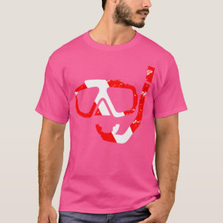 Camiseta Máscara de Mergulho e Snorkel Bandeira de Mergulha