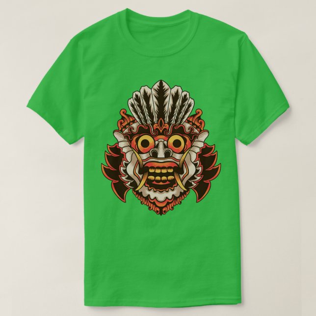 Camiseta Máscara de Monstro Bali Barong (Frente do Design)
