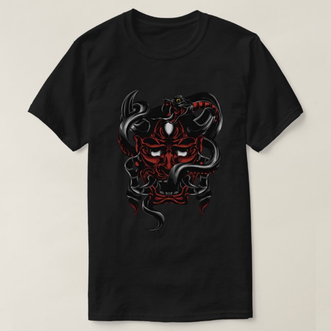 Camiseta Máscara de Oni Embrace Demon da Serpent (Frente do Design)