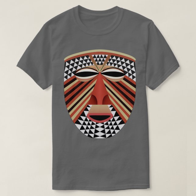 Camiseta Máscara de ornamentado africano (Frente do Design)