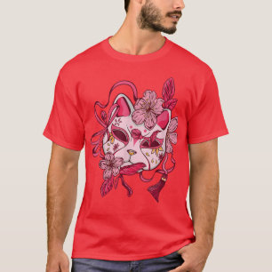 Camiseta Máscara de Raposa Gisha Kitsune do Japão