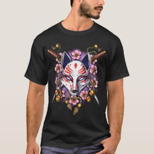 Camiseta Máscara de Raposa Japonesa Kitsune