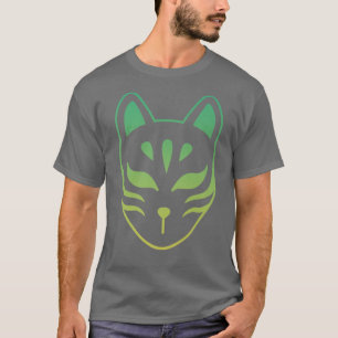 Camiseta máscara de retrô de anime kitsune, raposa japonesa