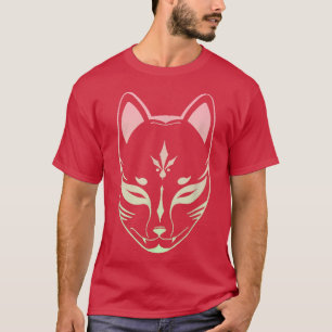 Camiseta máscara de retrô de anime kitsune retro, raposa ja