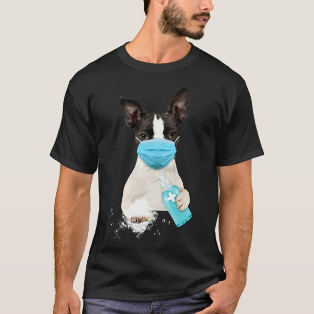 Camiseta Máscara de rosto de Boston Terrier 105 (Frente)